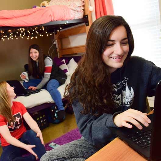 Students in their dorm room